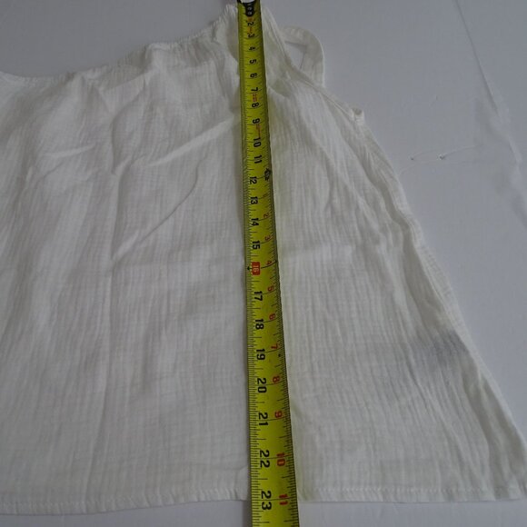 Shein One-Shoulder White Gauze Cotton Top Women Size M US Size 6 With Bow Detail - Picture 9 of 9